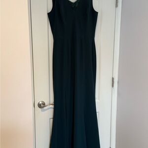Dress the Population Dark Teal V-Neck Maxi Gown